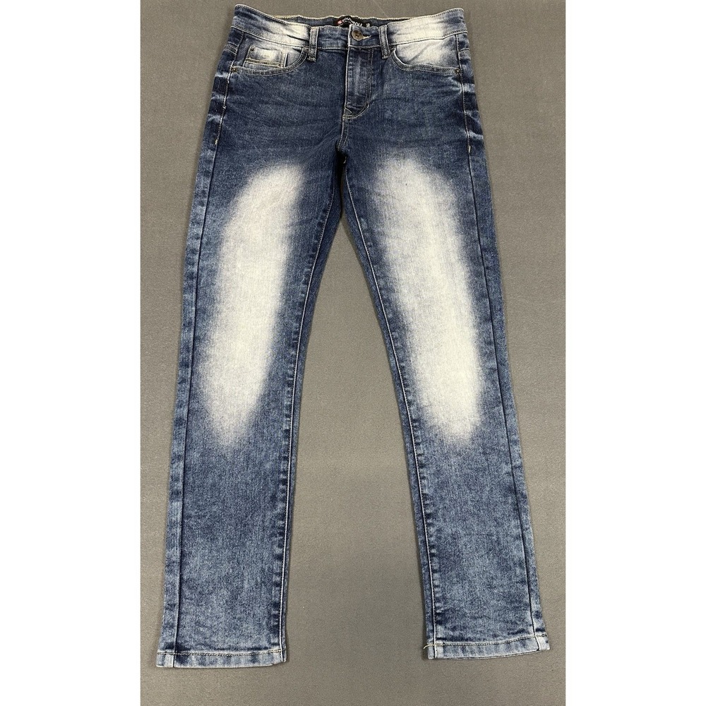 Southpole Jeans Boys Size 16 Blue Denim White Wash Straight Leg Youth